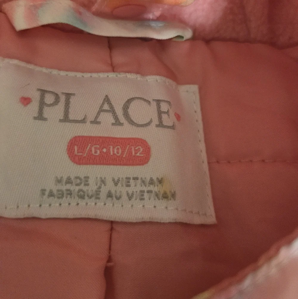 Place Colorful Tie-Dye Puffer Jacket with Pink Interior